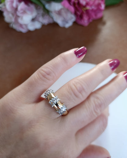 Shadiva Gold Zirkon Taşlı Yüzük