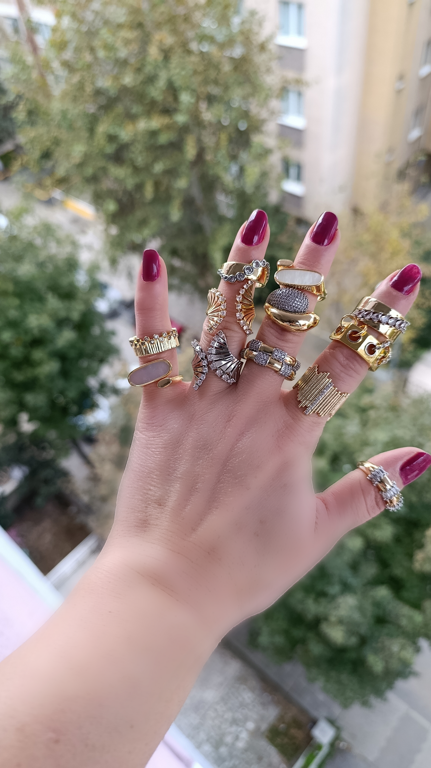 Shadiva Gold Taşlı Cross Yüzük