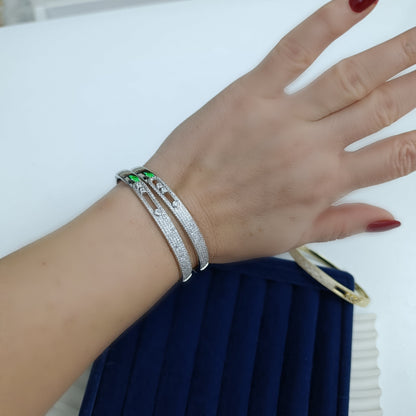 Shadiva Silver Premium Seri Zirkon Taşlı Plaka Bileklik