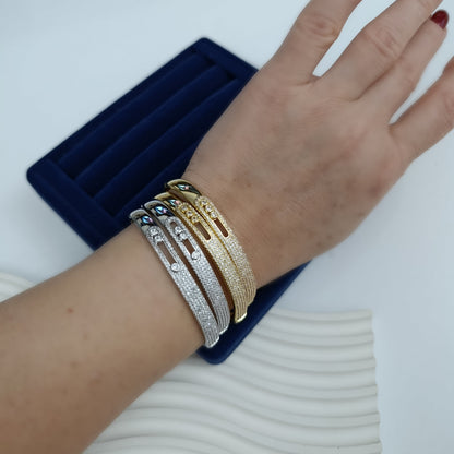 Shadiva Silver Premium Seri Zirkon Taşlı Plaka Bileklik