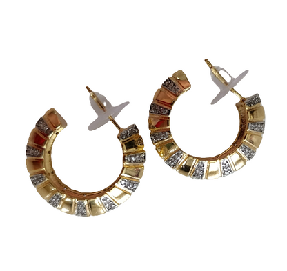 Shadiva Gold-Tone Textured Küpe