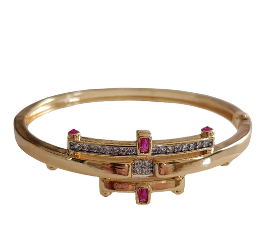 Shadiva Ruby Cross Taş İşlemeli Bilezik