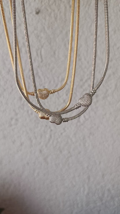 Shadiva Silver Premium Seri Kalp Montürlü Kolye