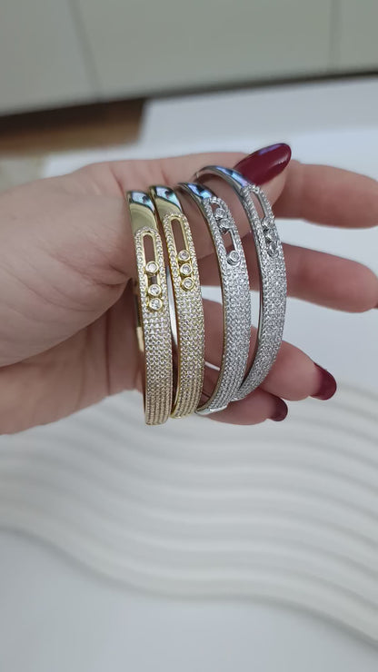 Shadiva Gold Premium Seri Zirkon Taşlı Plaka Bileklik